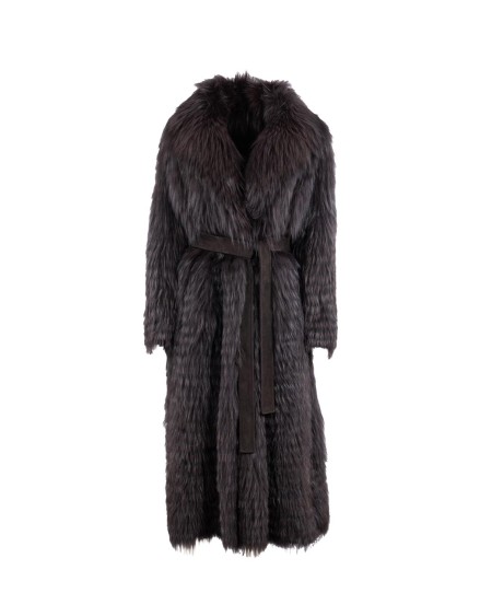 Shop SIMONETTA RAVIZZA  Cappotto: Simonetta Ravizza cappotto modello vestaglia con rever classico realizzato in xiangao. 
Chiusura con cintura in tinta. 
Reversibile.
Vestibilità over.
Interno in lana.
Composizione: 100% vera pelliccia (Volpe).
Made in Italy.. MILA-220